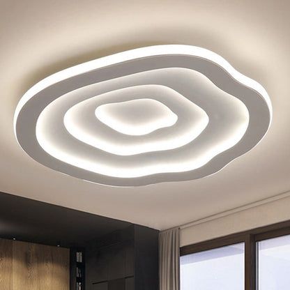 Modern Ripple Acrylic Ceiling Lamp LED Flushmount in White Light White White NaLani