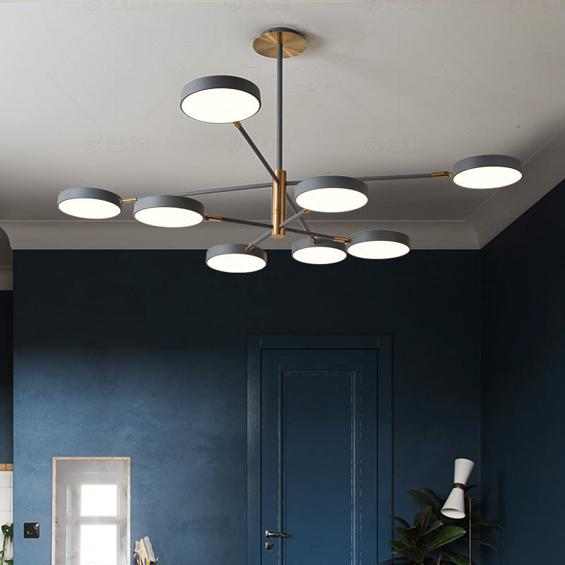 Modern Round Ceiling Chandelier Metal Pendant Light Living NALANI