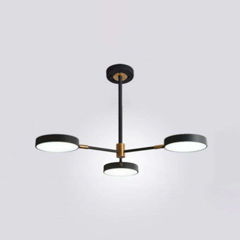 Modern Round Ceiling Chandelier Metal Pendant Light Living 3 Black NALANI