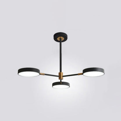 Modern Round Ceiling Chandelier Metal Pendant Light Living 3 Black NALANI