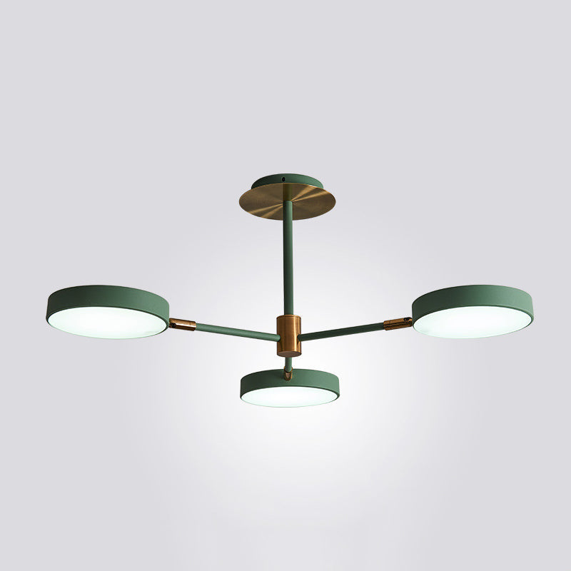 Modern Round Ceiling Chandelier Metal Pendant Light Living 3 Green NALANI