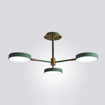 Modern Round Ceiling Chandelier Metal Pendant Light Living 3 Green NALANI