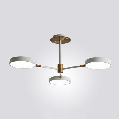 Modern Round Ceiling Chandelier Metal Pendant Light Living 3 White NALANI