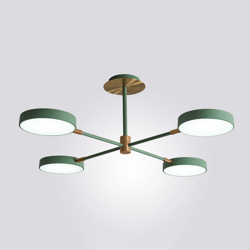 Modern Round Ceiling Chandelier Metal Pendant Light Living 4 Green NALANI
