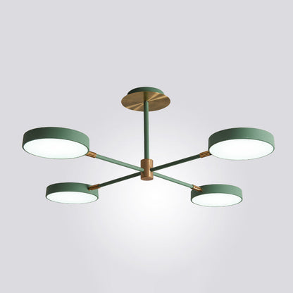 Modern Round Ceiling Chandelier Metal Pendant Light Living 4 Green NALANI