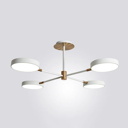 Modern Round Ceiling Chandelier Metal Pendant Light Living 4 White NALANI