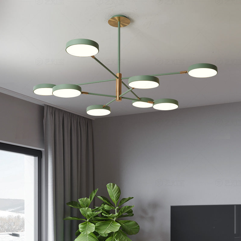 Modern Round Ceiling Chandelier Metal Pendant Light Living NALANI