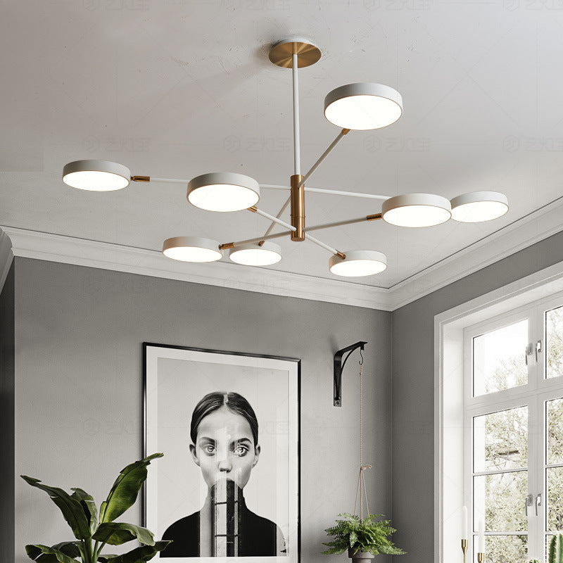Modern Round Ceiling Chandelier Metal Pendant Light Living NALANI