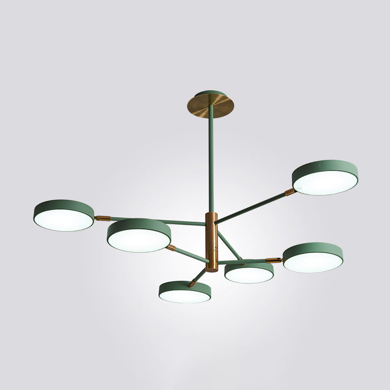 Modern Round Ceiling Chandelier Metal Pendant Light Living 6 Green NALANI