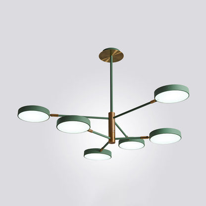 Modern Round Ceiling Chandelier Metal Pendant Light Living 6 Green NALANI