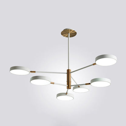 Modern Round Ceiling Chandelier Metal Pendant Light Living 6 White NALANI