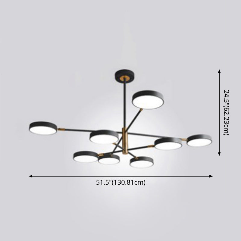 Modern Round Ceiling Chandelier Metal Pendant Light Living NALANI