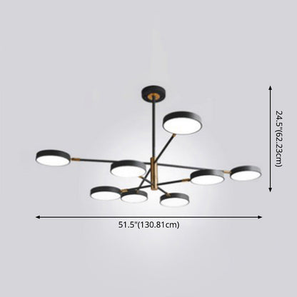 Modern Round Ceiling Chandelier Metal Pendant Light Living NALANI