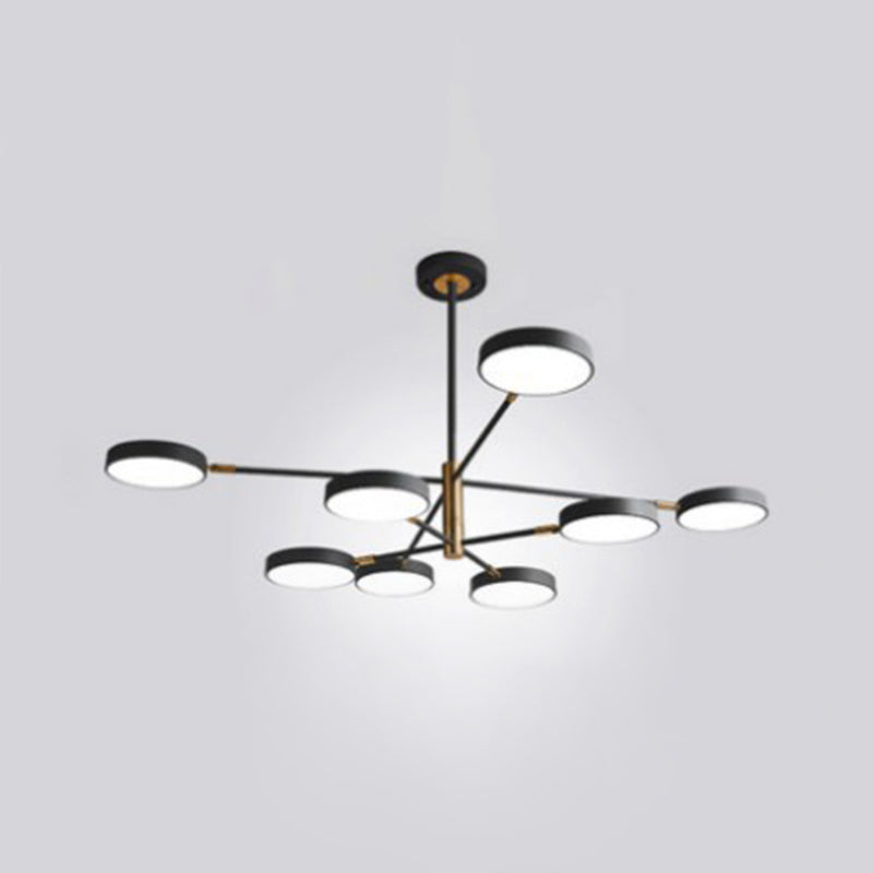 Modern Round Ceiling Chandelier Metal Pendant Light Living 8 Black NALANI
