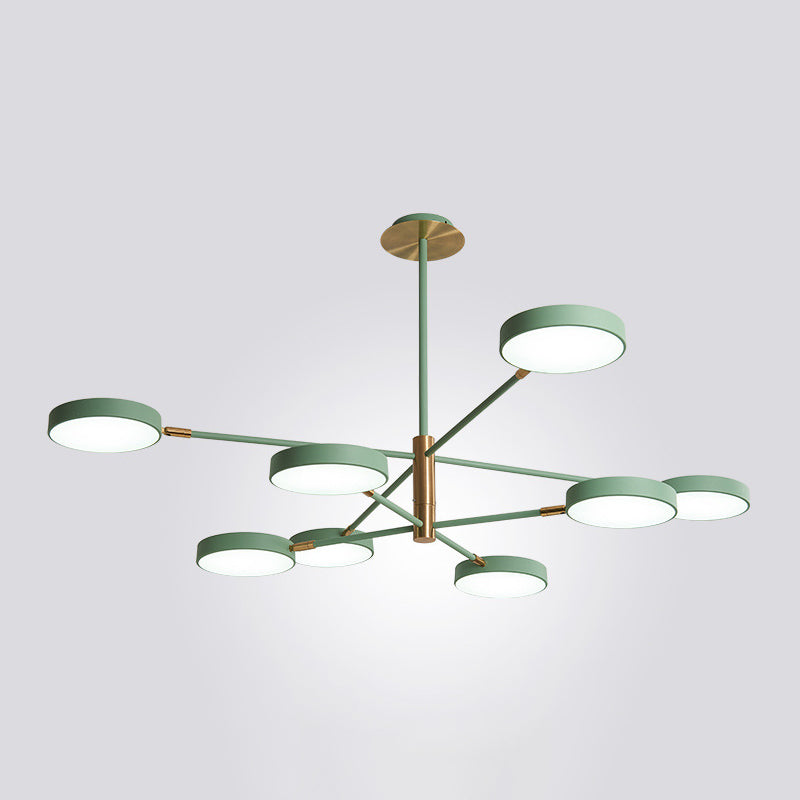 Modern Round Ceiling Chandelier Metal Pendant Light Living 8 Green NALANI