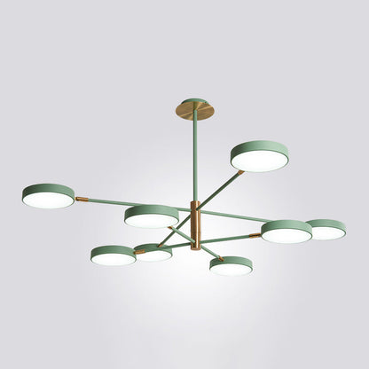 Modern Round Ceiling Chandelier Metal Pendant Light Living 8 Green NALANI