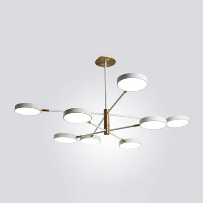 Modern Round Ceiling Chandelier Metal Pendant Light Living 8 White NALANI