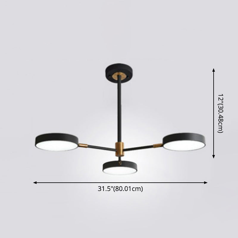 Modern Round Ceiling Chandelier Metal Pendant Light Living NALANI