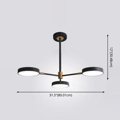 Modern Round Ceiling Chandelier Metal Pendant Light Living NALANI