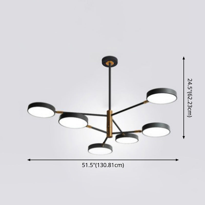 Modern Round Ceiling Chandelier Metal Pendant Light Living NALANI