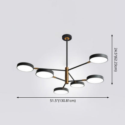 Modern Round Ceiling Chandelier Metal Pendant Light Living NALANI