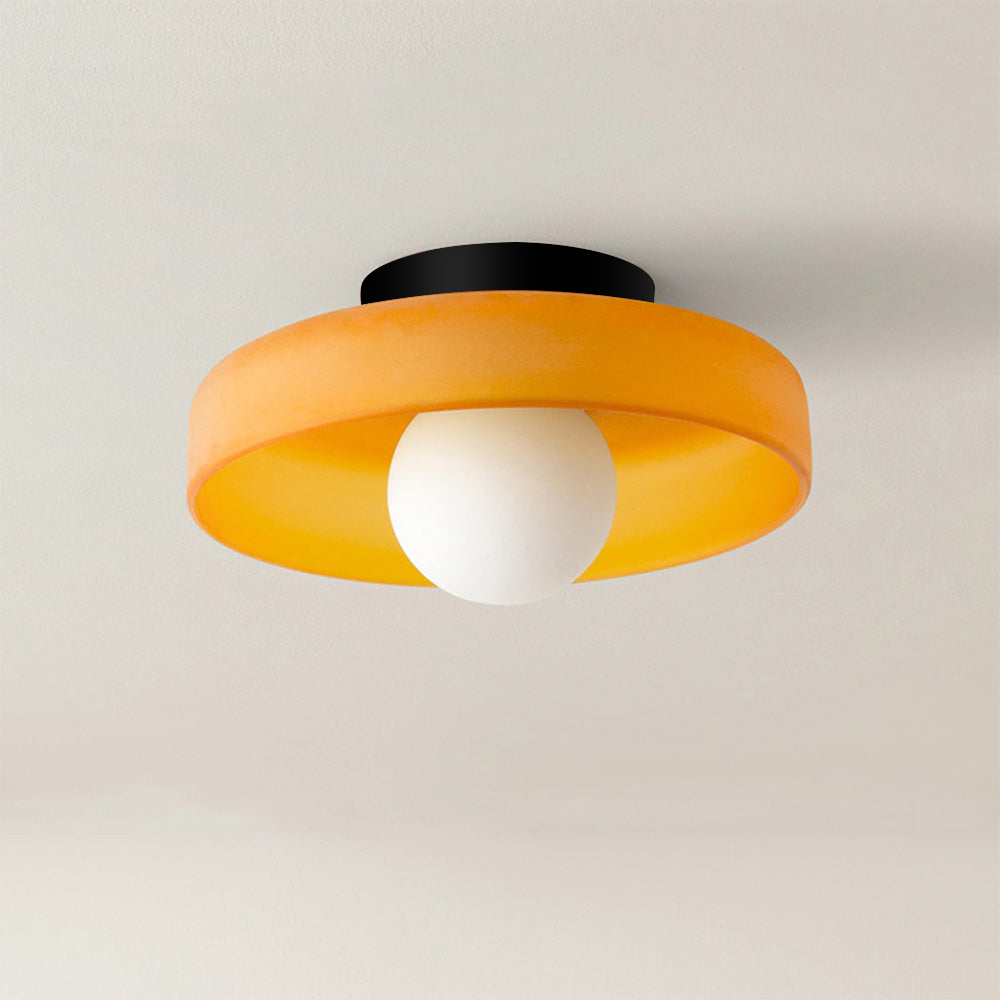 Modern Round Flush Mount Kitchen Flush Ceiling Light Fixture Orange D25*H15cm NALANI