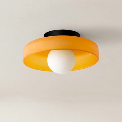 Modern Round Flush Mount Kitchen Flush Ceiling Light Fixture Orange D25*H15cm NALANI