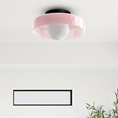 Modern Round Flush Mount Kitchen Flush Ceiling Light Fixture Pink D35*H15cm NALANI