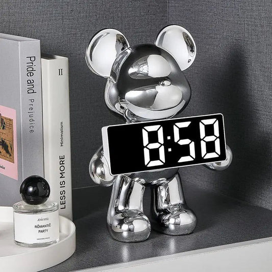 Modern Teddy Bear Shape Digital Clock for Home Decor NaLani
