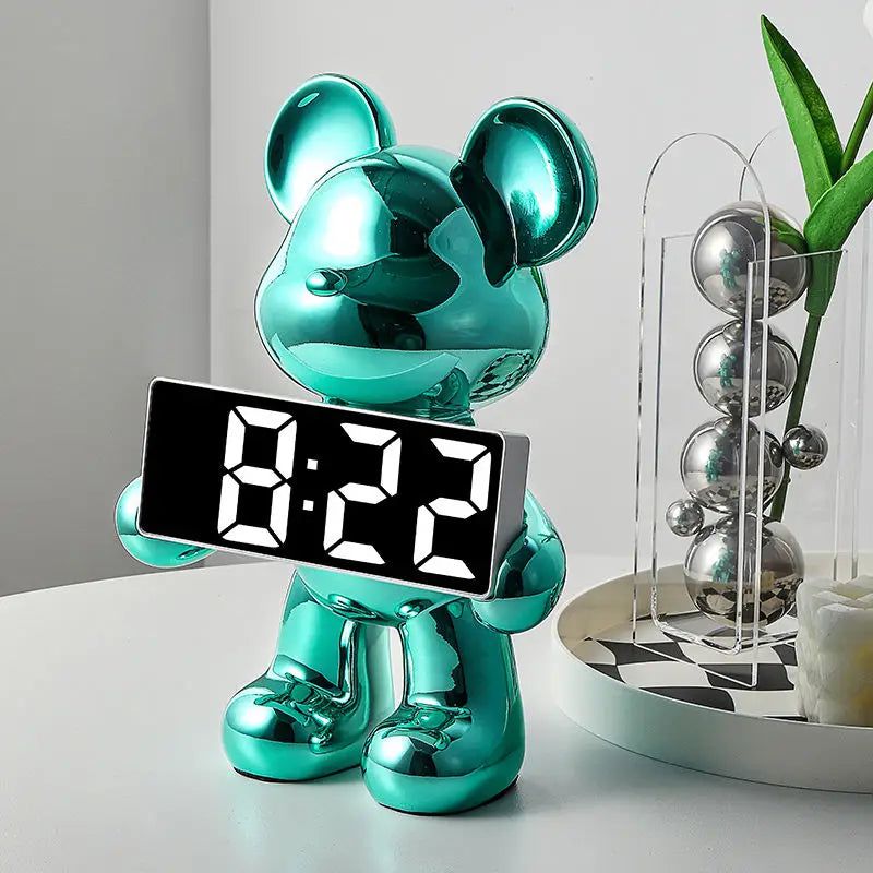 Modern Teddy Bear Shape Digital Clock for Home Decor NaLani