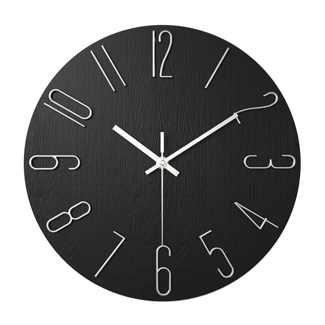 Modern Wall Clock for Living Room Minimalist Design Sleek Black NALANI