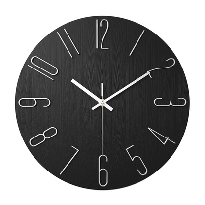 Modern Wall Clock for Living Room Minimalist Design Sleek Black NALANI