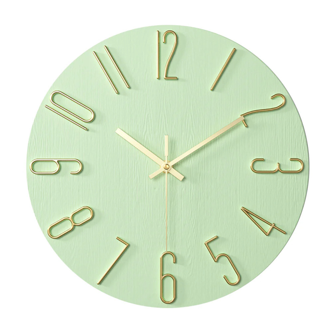 Modern Wall Clock for Living Room Minimalist Design Sleek Green NALANI