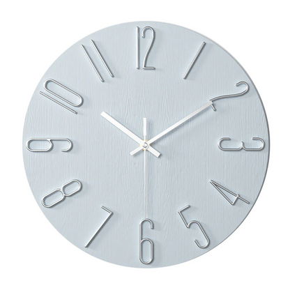Modern Wall Clock for Living Room Minimalist Design Sleek Light Blue NALANI