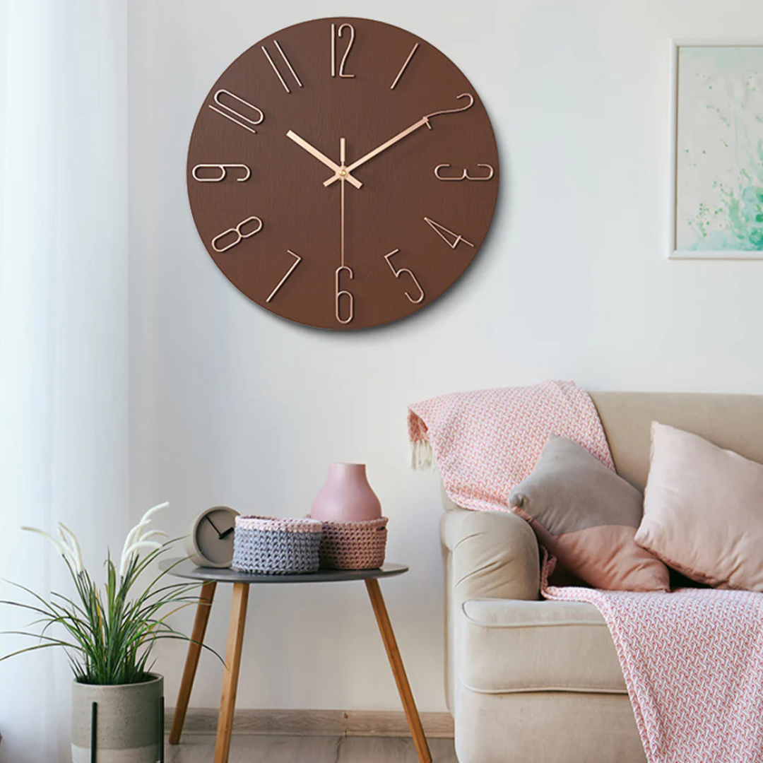 Modern Wall Clock for Living Room Minimalist Design Sleek NALANI