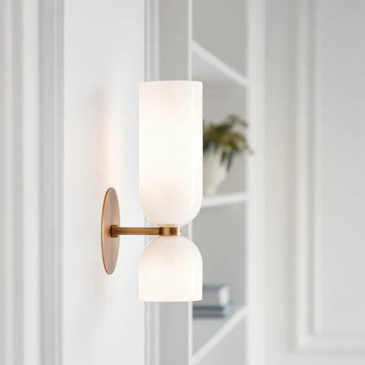 Modern Wall Lamp with Glass Shades and Energy Efficient LED Light NaLani