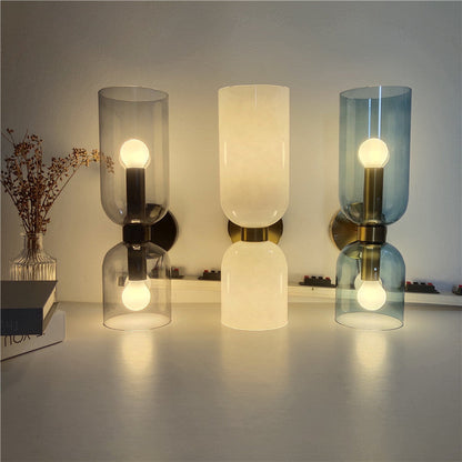 Modern Wall Lamp with Glass Shades and Energy Efficient LED Light NaLani