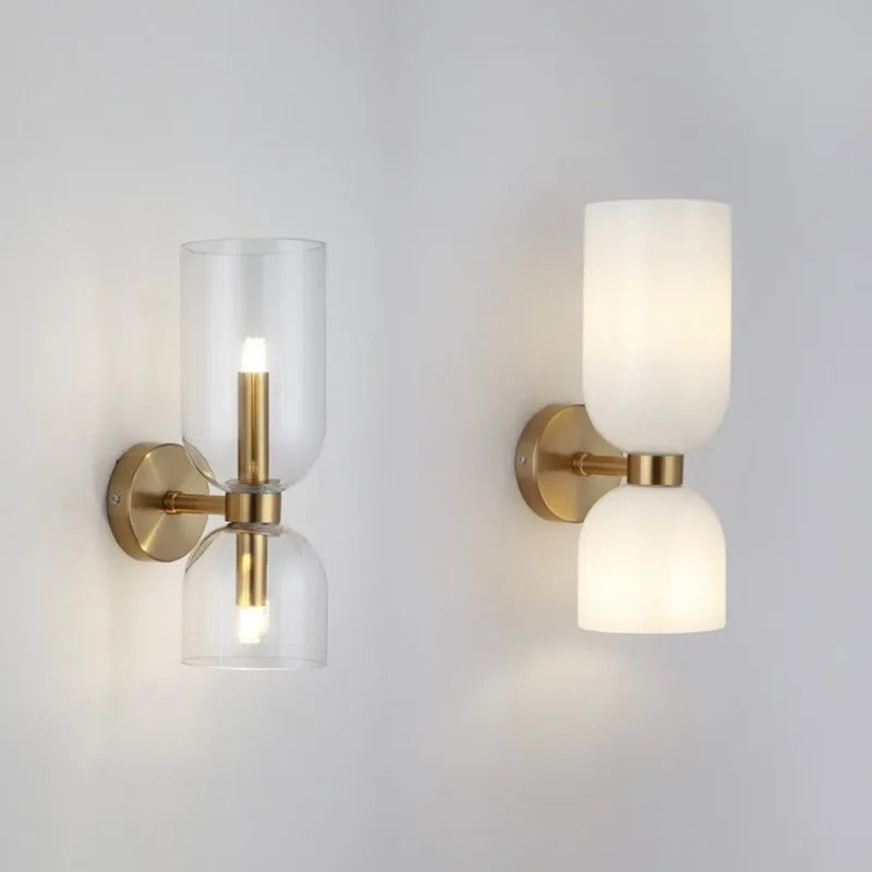 Modern Wall Lamp with Glass Shades and Energy Efficient LED Light NaLani