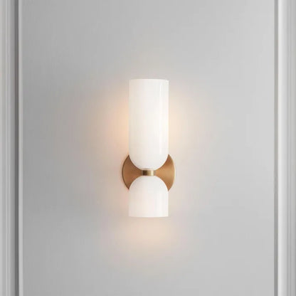 Modern Wall Lamp with Glass Shades and Energy Efficient LED Light White NaLani
