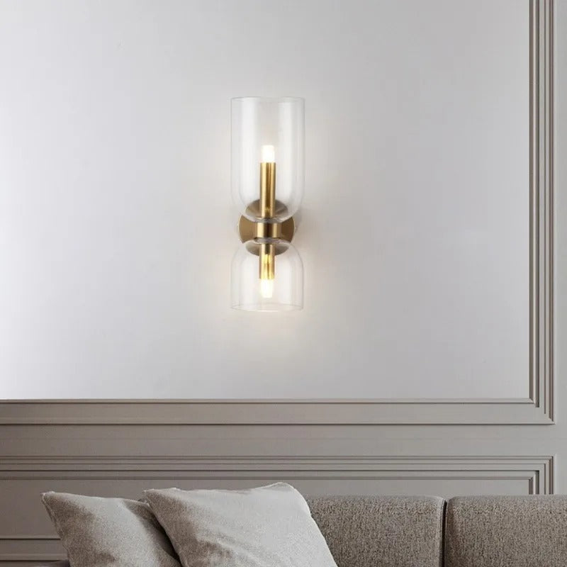 Modern Wall Lamp with Glass Shades and Energy Efficient LED Light Clear NaLani