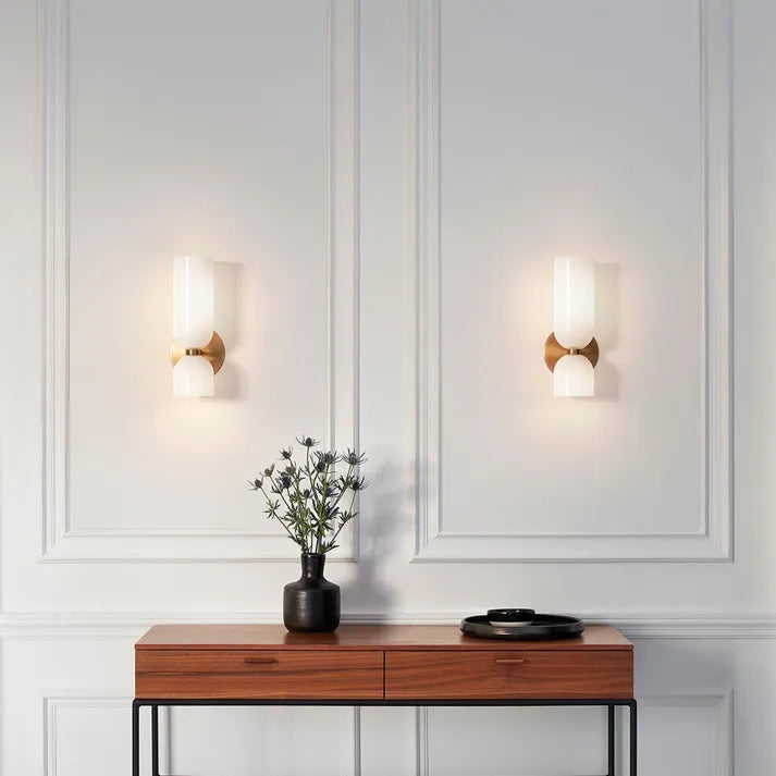 Modern Wall Lamp with Glass Shades and Energy Efficient LED Light NaLani
