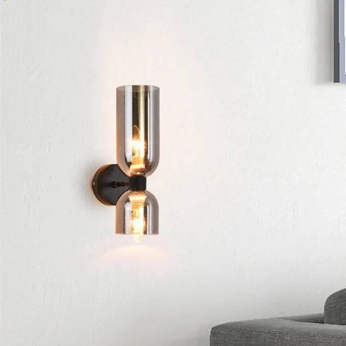 Modern Wall Lamp with Glass Shades and Energy Efficient LED Light NaLani