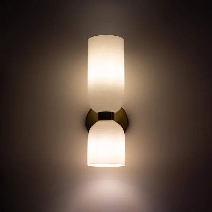 Modern Wall Lamp with Glass Shades and Energy Efficient LED Light NaLani