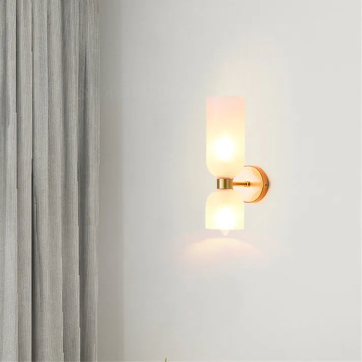 Modern Wall Lamp with Glass Shades and Energy Efficient LED Light NaLani
