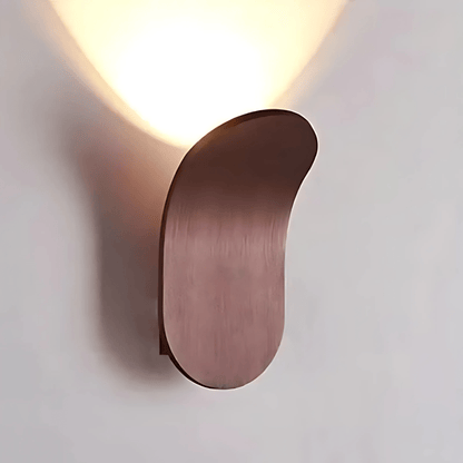 Modern Wall Light With Curved Metal Body In Brushed Finish Coffee NALANI