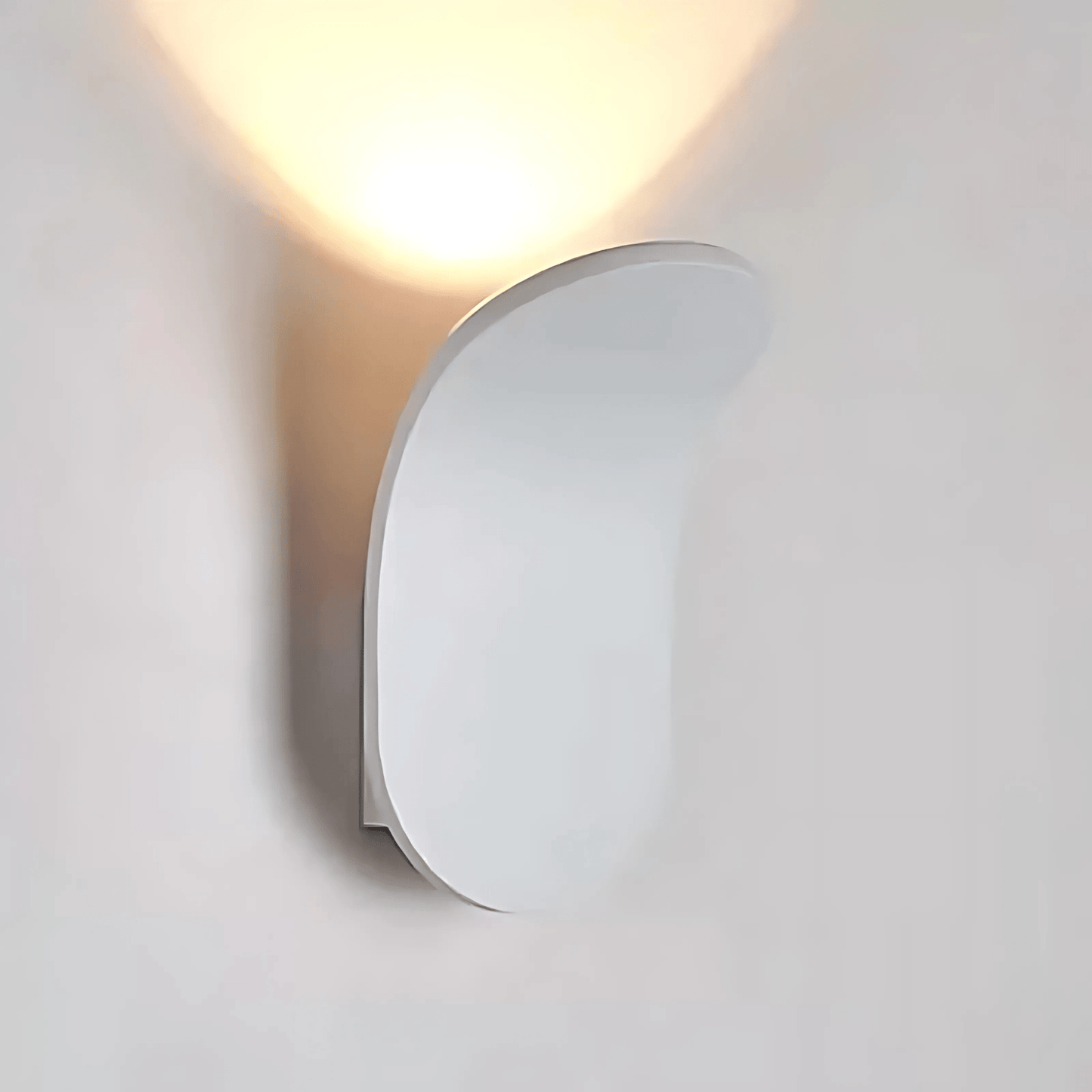 Modern Wall Light With Curved Metal Body In Brushed Finish White NALANI