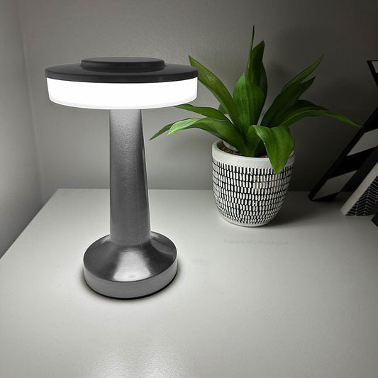 Modern Wireless Flat Top Mushroom Lamp For Home Decor Silver NALANI