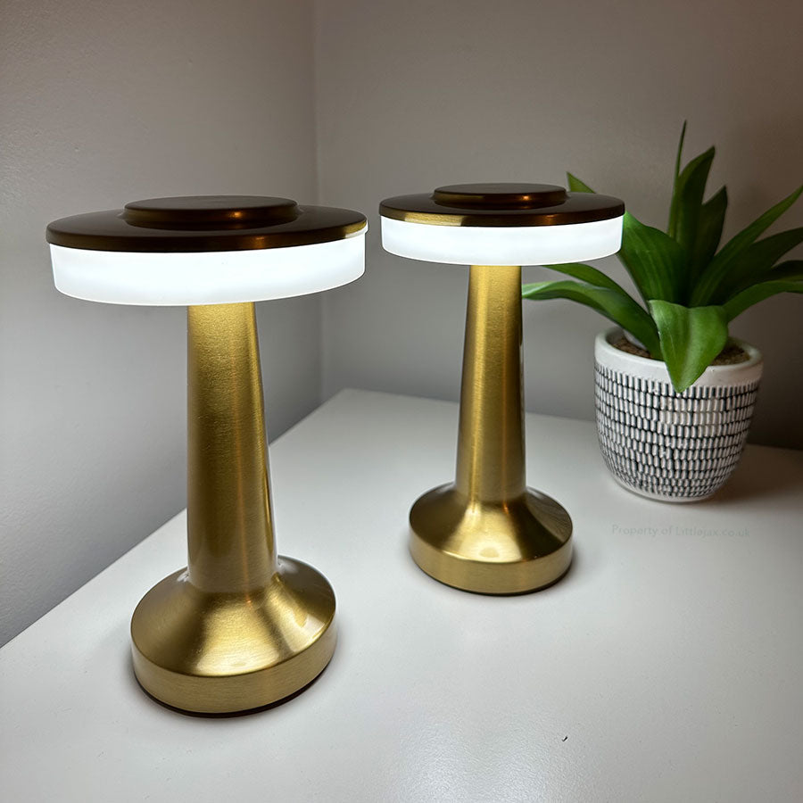 Modern Wireless Flat Top Mushroom Lamp For Home Decor Gold NALANI