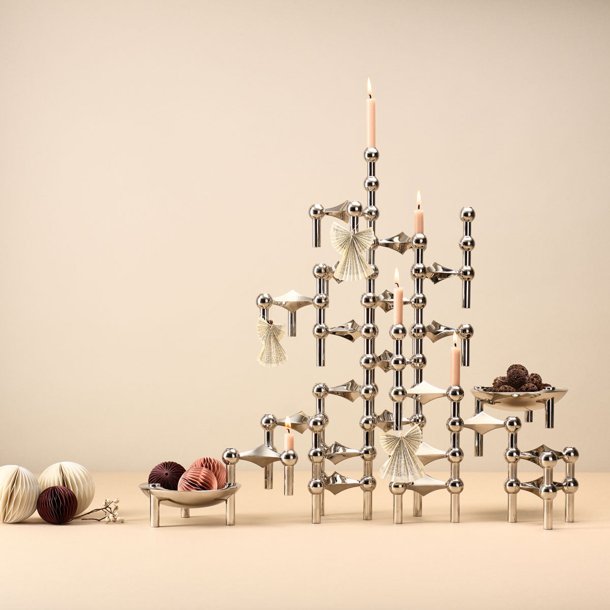 Molecular Structure Stainless Steel Candle Holder Decor NALANI