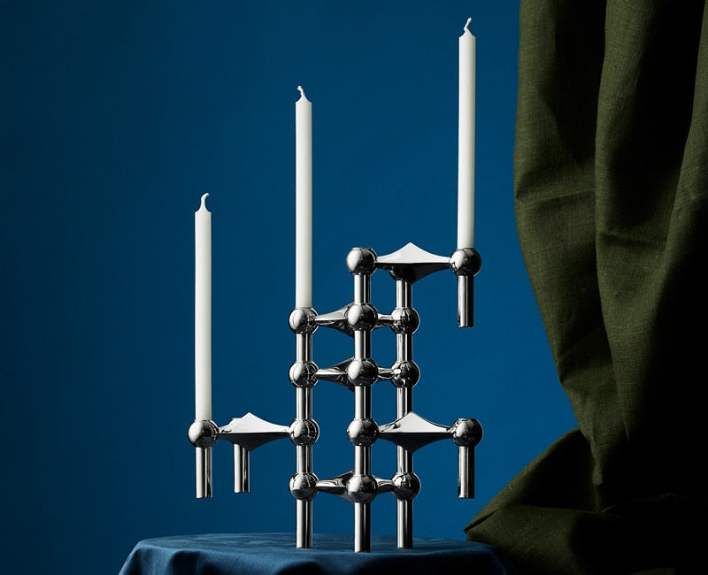 Molecular Structure Stainless Steel Candle Holder Decor NALANI